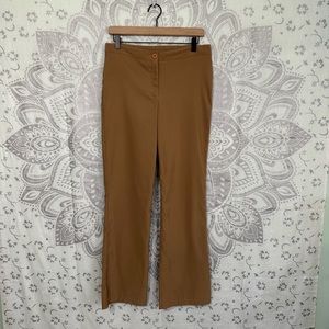 Euc $69 Rampage Macys Y2K Stretch Dress Work Pants Mustard Gold High Sheen 9 10